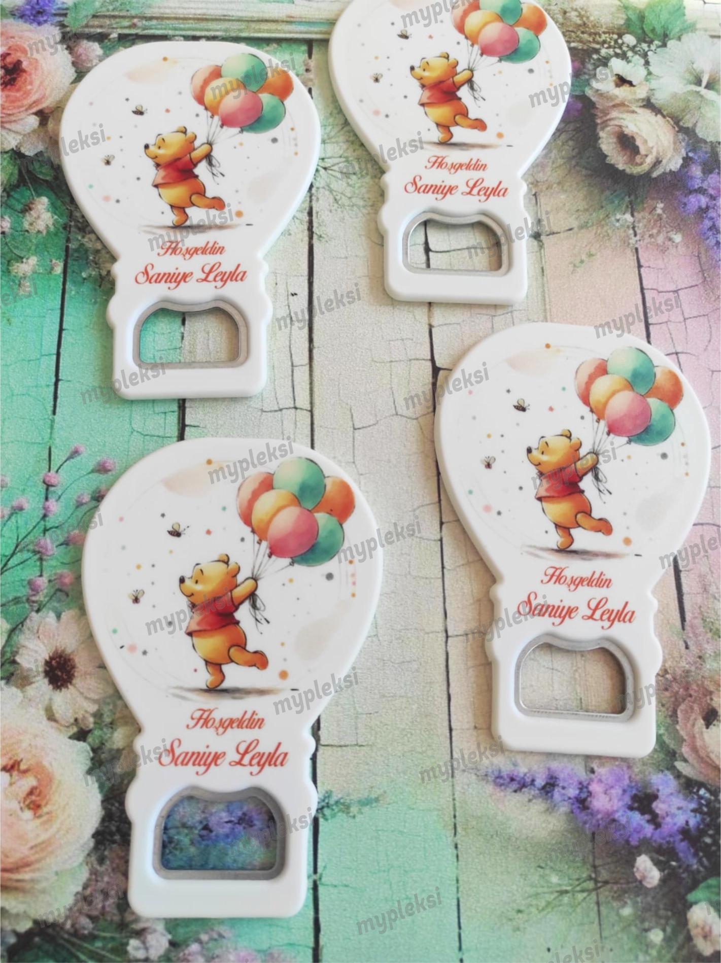 Balonlu Sevimli Karakter Winnie-the-Pooh Magneti