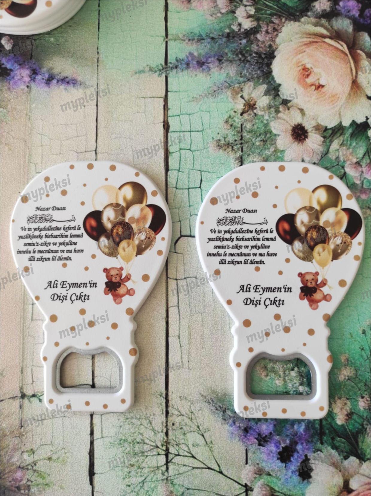 Balonlu Ayıcık Açacak Magnet, Erkek Bebek Magnetleri