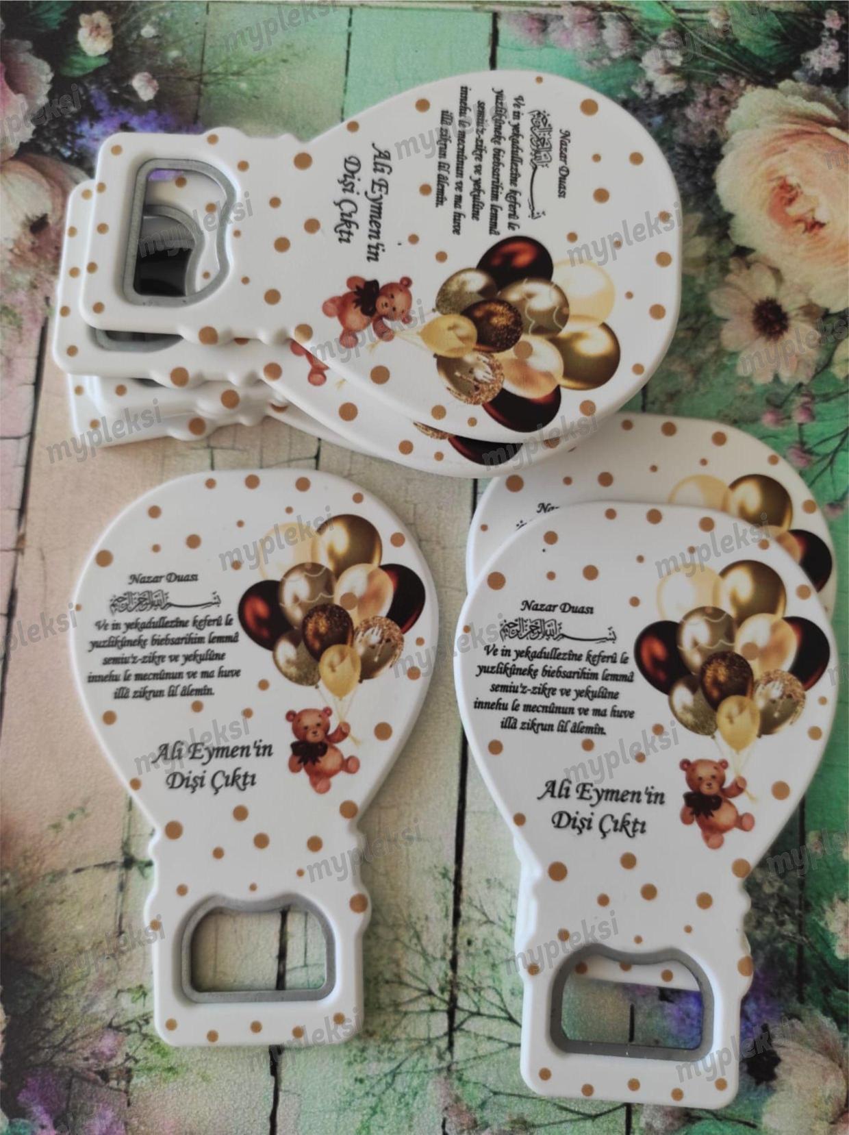 Balonlu Ayıcık Açacak Magnet, Erkek Bebek Magnetleri
