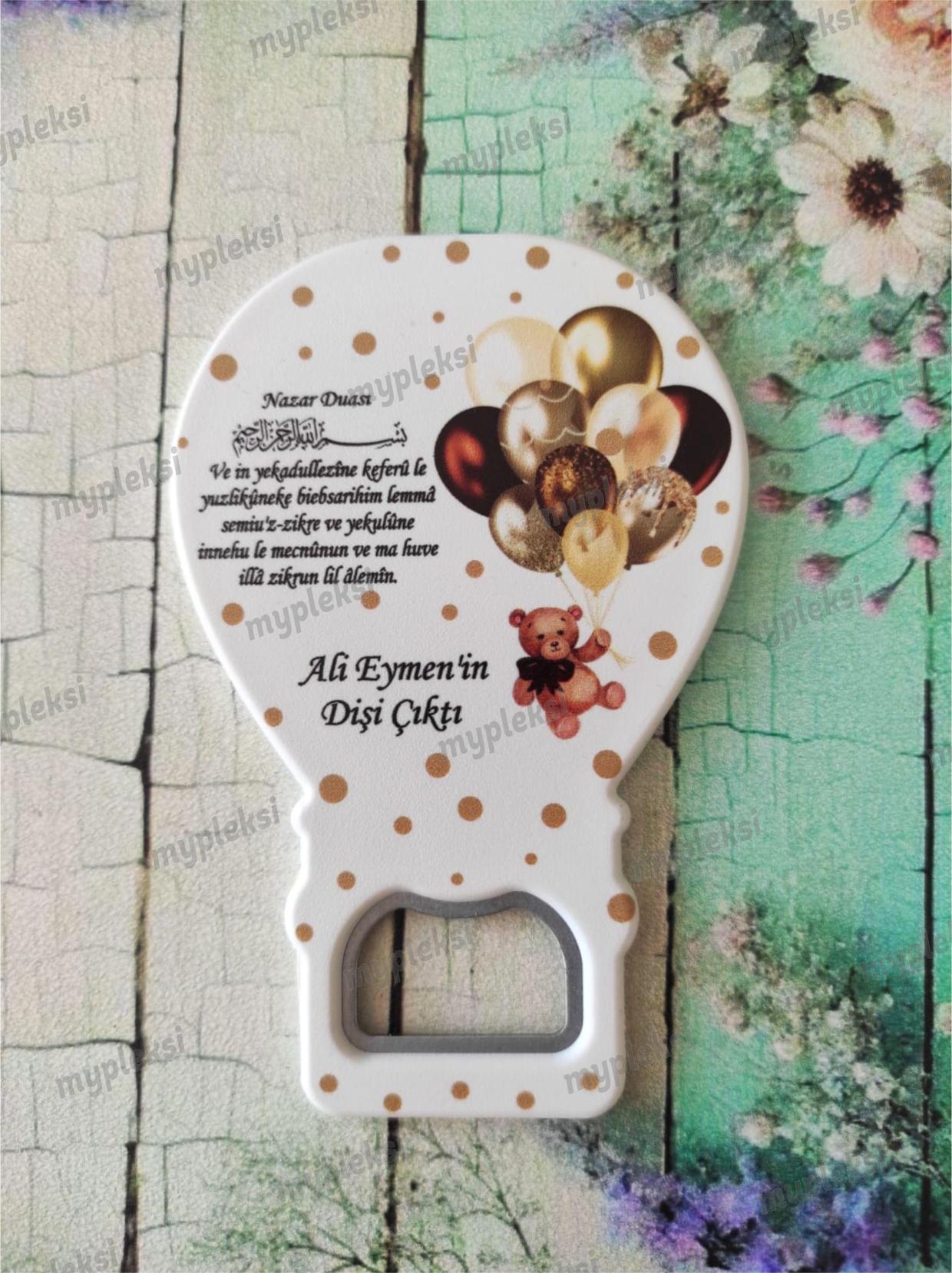 Balonlu Ayıcık Açacak Magnet, Erkek Bebek Magnetleri
