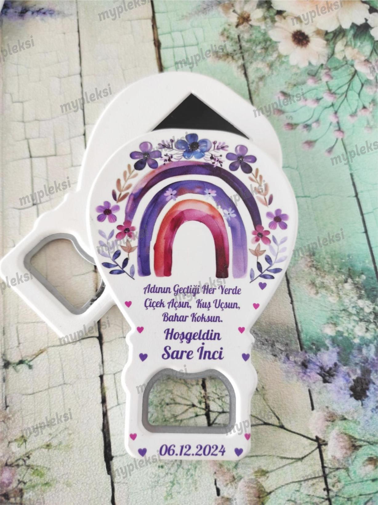 Gökkuşağı Model Kız Bebek Açacak Magnet, Kız Bebek Magnetleri 