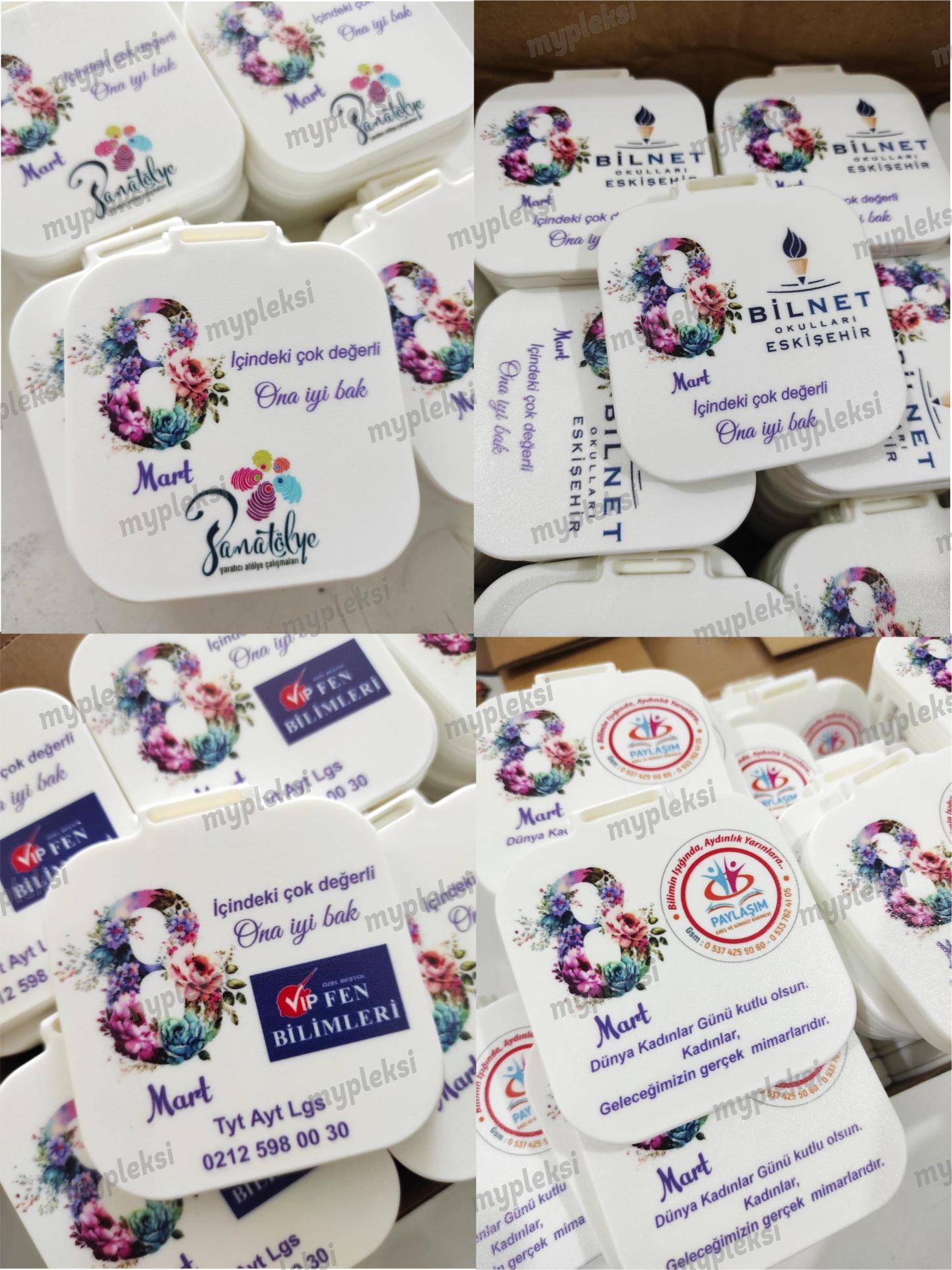 Logo Baskılı Hediyelik  El Aynası-Makyaj Aynası-Promosyon Ayna