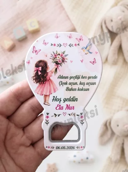 İsme Özel Kız Bebek Magneti, Doğum Günü Magneti