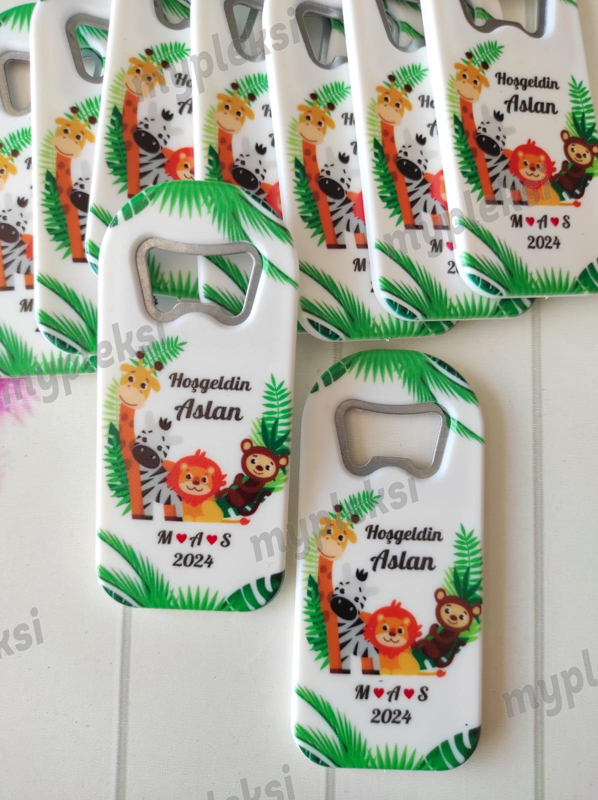İsme Özel Safari Konspet Açacak Magnet- Uzun Açacak Magnet -Safari Açacak Magnet
