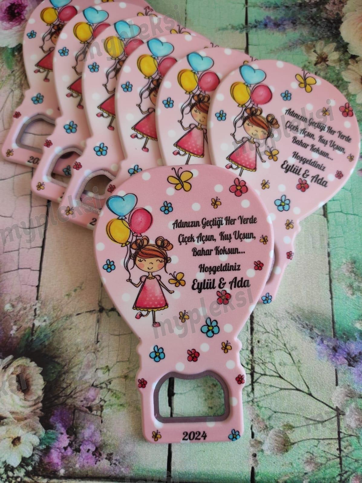 Pembe Kız Bebek Açacak Magnet, Kız Bebek Magnetleri 