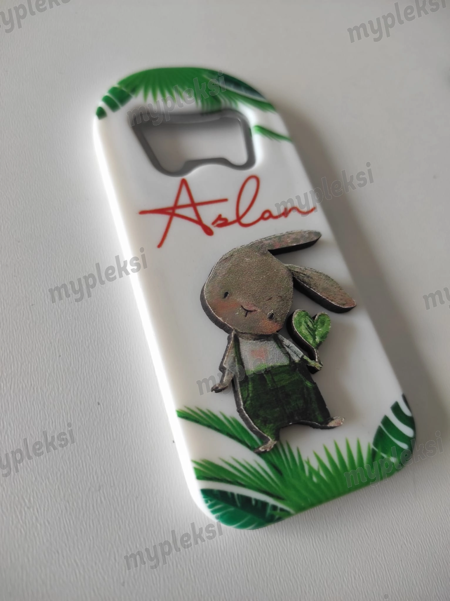 Sevimli Tavşan Kabartma Figürlü Magnet Açacak