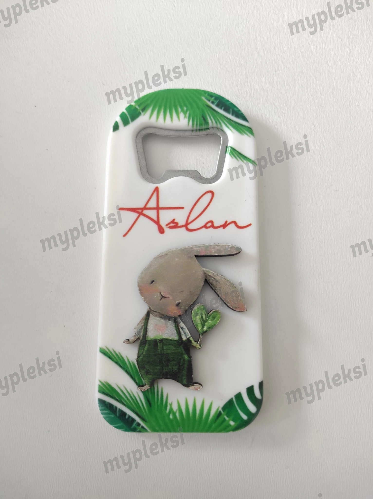 Sevimli Tavşan Kabartma Figürlü Magnet Açacak