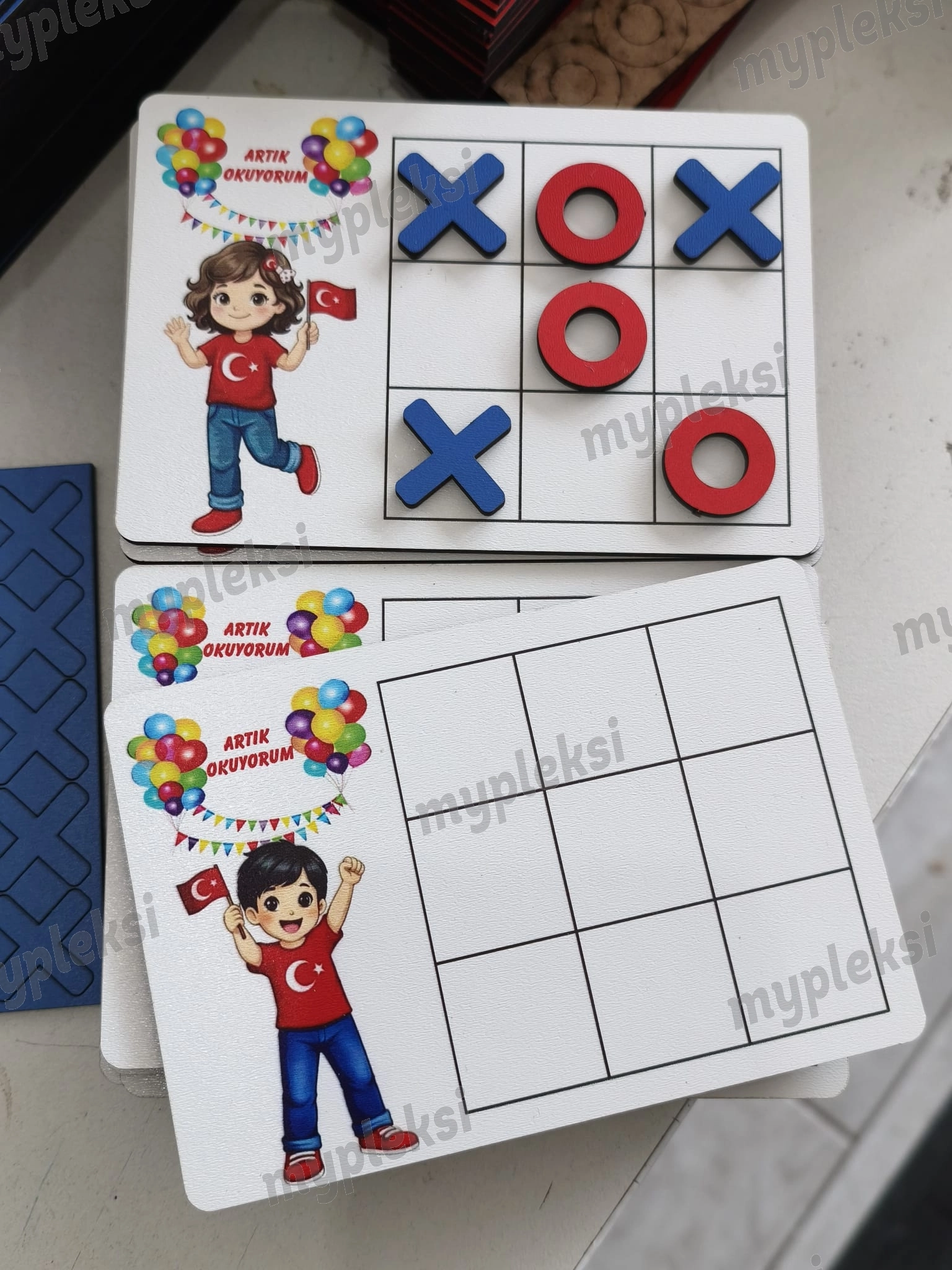XOX Oyunu Ahşap Mdf Baskılı 