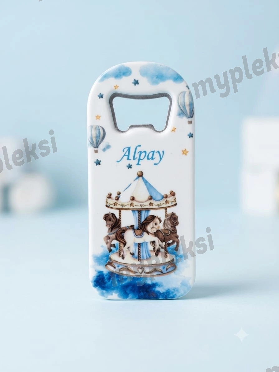 İsme Özel Bebek Doğum Günü Magneti,  Atlı Karınca Magneti